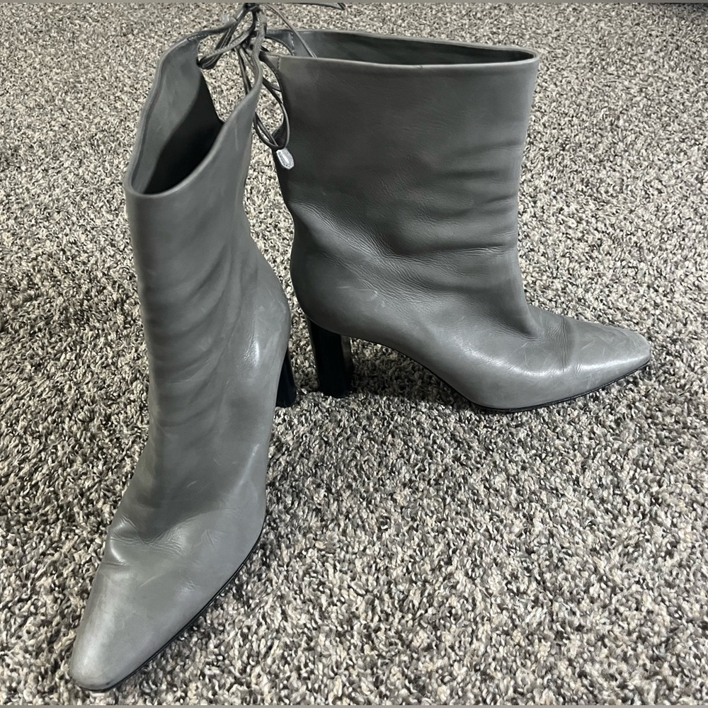 The Row back lace gray heeled boot size 41/9.5